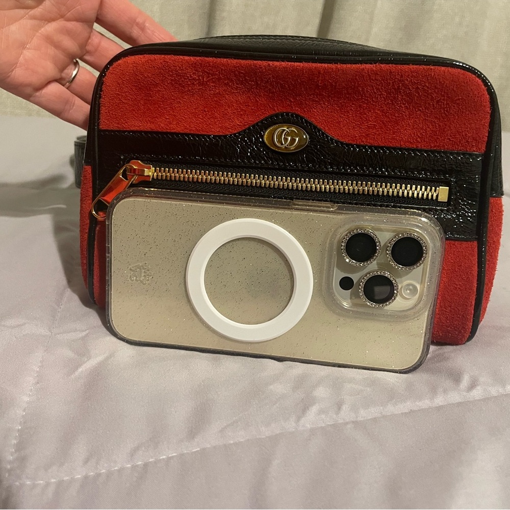 Authentic Gucci belt bag Ophidia suede in Red - Picture 8 of 8